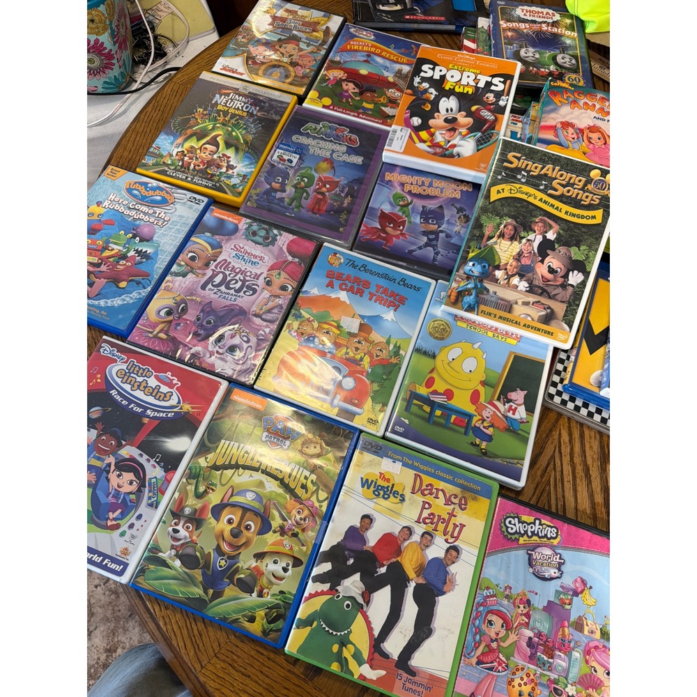 Kids DVD Blu-ray Lot Paw Patrol PJ Masks Sesame Street Disney Wiggles 18+ Movies